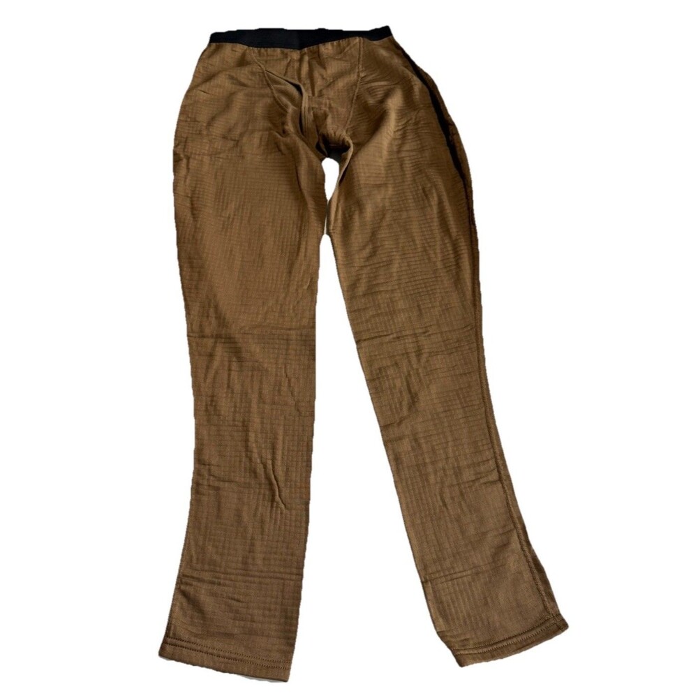 Beyond Base Layer Bottoms Mens Small Brown Krios Thermal Grid Waffle Fleece